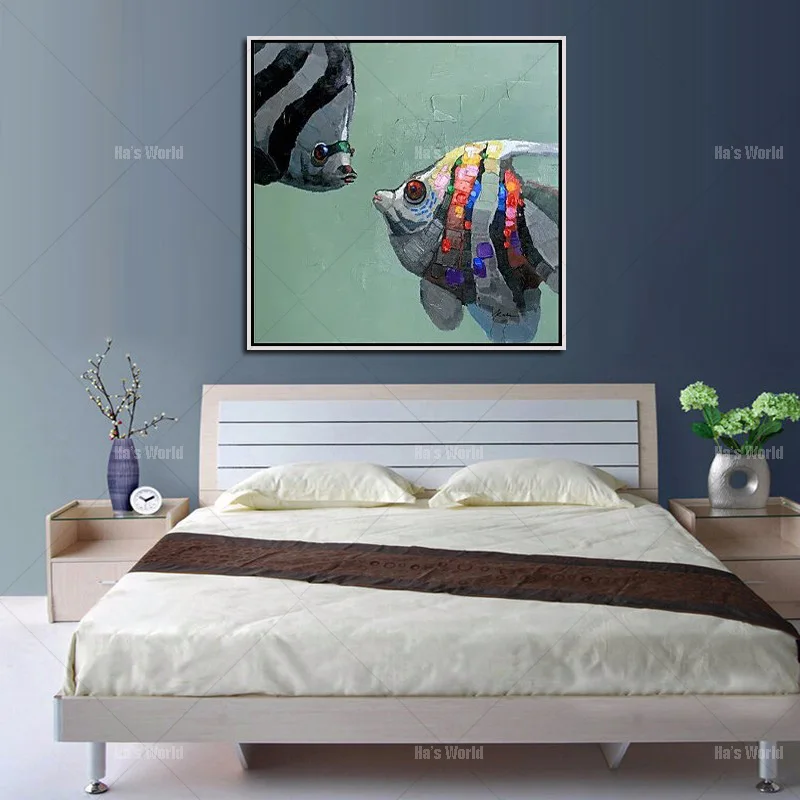 Professional Artist 100% Handpainted Modern lovers fish Oil Painting On Canvas cartoon Picture artwork For kid's room Wall Decor
Professional Artist 100% Handpainted Modern lovers fish Oil Painting On Canvas cartoon Picture artwork For kid's room Wall Decor