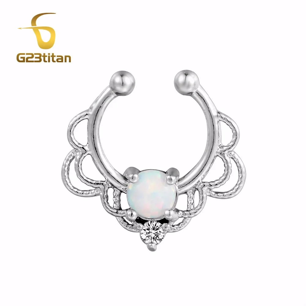 G23titan Opal Fake Nose Ring Silver Color Crystal Septum Nose Hoop Ring Non Piercing Body Jewelry Drop Shipping
G23titan Opal Fake Nose Ring Silver Color Crystal Septum Nose Hoop Ring Non Piercing Body Jewelry Drop Shipping