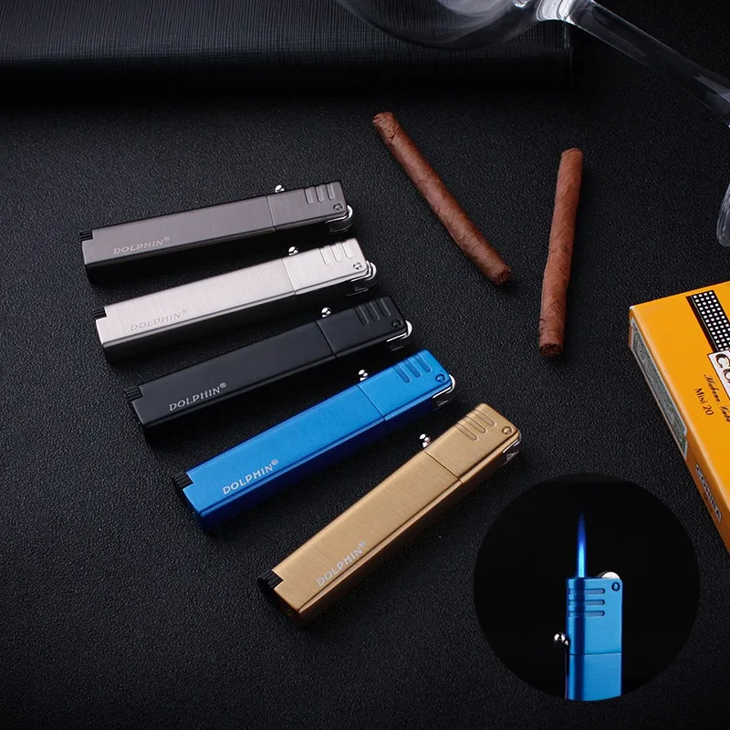 Grinding Wheel Straight Into The Windproof Inflatable Blue Flame Gas Lighter Metal Slender Strip Ultra-thin Personality Men
Grinding Wheel Straight Into The Windproof Inflatable Blue Flame Gas Lighter Metal Slender Strip Ultra-thin Personality Men