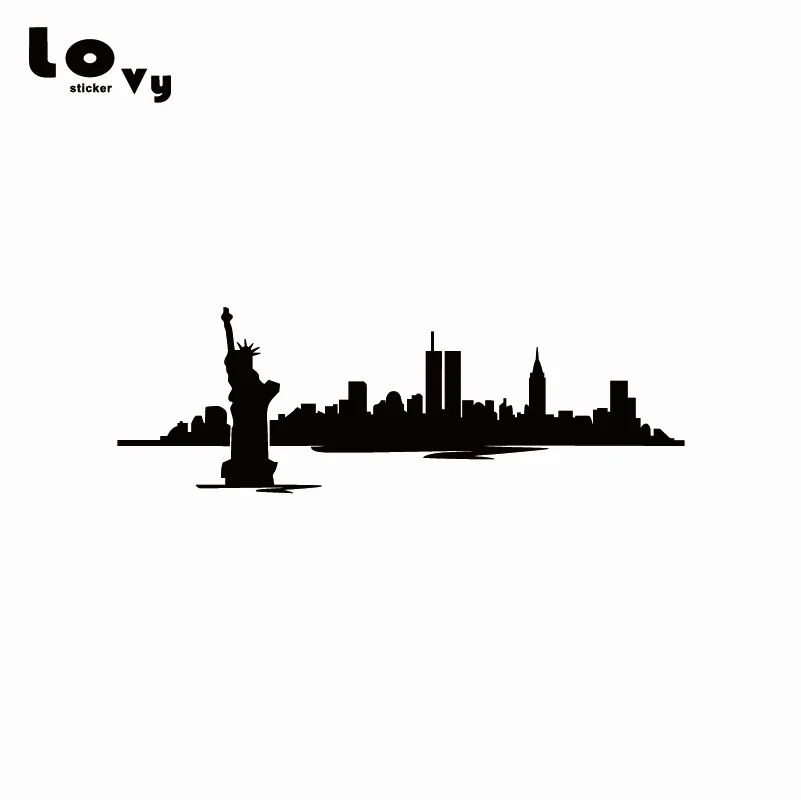 Виниловый стикер для автомобиля New York City Skyline Twin Towers креативная наклейка