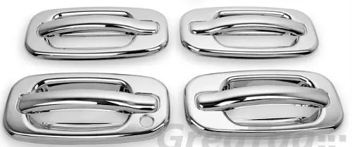 Chrome 4 Doors Handle Cover W/O Passenger Side Keyhole for 02-06 Chevy Avalanche/99-06 Silverado/07 Classic
Chrome 4 Doors Handle Cover W/O Passenger Side Keyhole for 02-06 Chevy Avalanche/99-06 Silverado/07 Classic