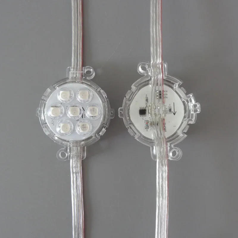50mm diameter;DC24V;addressable;rgb full color;IP68;UCS2903 pixel module;with clear lens;7pcs 5050 led;1.68W
50mm diameter;DC24V;addressable;rgb full color;IP68;UCS2903 pixel module;with clear lens;7pcs 5050 led;1.68W