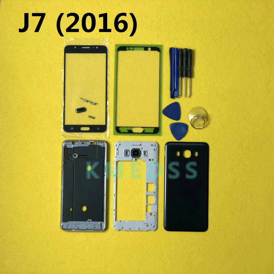 Чехол с полным корпусом для Samsung Galaxy J7 2016 J710 J710F ЖК панель средняя рамка Крышка