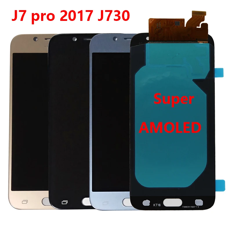 ЖК дисплей AMOLED 5 дюйма для SAMSUNG Galaxy J7 Pro J730 2017 J730F дигитайзер сенсорного экрана в