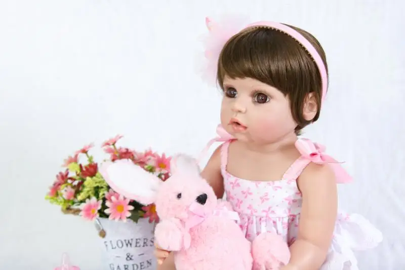 55cm Full Silicone Reborn Baby Doll 22" Vinyl Princess Newborn Girl Boneca With Rabbit Birthday Gift Bathe Toy
55cm Full Silicone Reborn Baby Doll 22" Vinyl Princess Newborn Girl Boneca With Rabbit Birthday Gift Bathe Toy