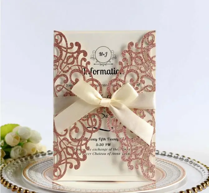 100PCS/LOT Bowknot Glitter Wedding Invitations Card European Style Laser Cut Include Cover Inner Envelope
100PCS/LOT Bowknot Glitter Wedding Invitations Card European Style Laser Cut Include Cover Inner Envelope