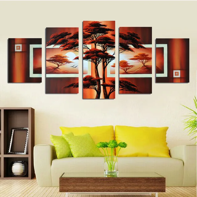 Modern 5 Canvas Panel Tree Oil Painting On Canvas Handmade Abstract Landscape On Canvas Art for Living Room Decoration Pictures
Modern 5 Canvas Panel Tree Oil Painting On Canvas Handmade Abstract Landscape On Canvas Art for Living Room Decoration Pictures