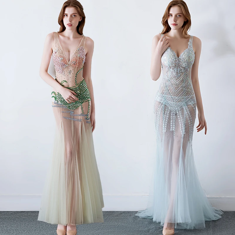 v-neck transparent Backless Sexy Slim Long club dress for women photo studio clothing party dress evening clothes
v-neck transparent Backless Sexy Slim Long club dress for women photo studio clothing party dress evening clothes