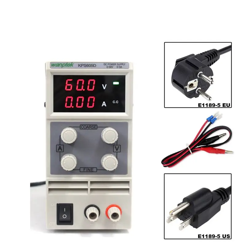 Mini Laboratory Power Supply KPS605D 60V 5A Single Channel Adjustable SMPS Digital Voltage Regulator For Phone Computer Repair
Mini Laboratory Power Supply KPS605D 60V 5A Single Channel Adjustable SMPS Digital Voltage Regulator For Phone Computer Repair