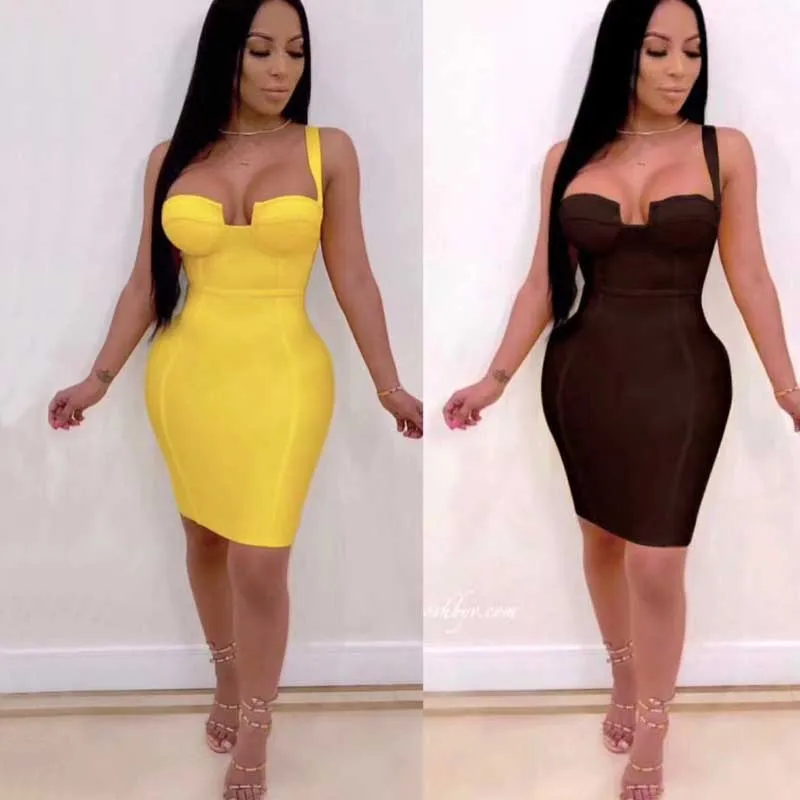 Wholesale 2020 New Summer Women Black yellow blue Spaghetti Strap V-neck sexy Night club celebrity cocktail party Bandage dress
Wholesale 2020 New Summer Women Black yellow blue Spaghetti Strap V-neck sexy Night club celebrity cocktail party Bandage dress