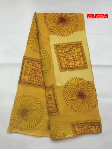 Желтый бархат кружева с камнями ткани Большой Круг Pattern 5 ярдов/шт для африканских