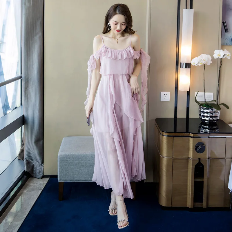 Plus Size 2019 Summer Pink Beach Dress Spaghetti Strap Vacation Long Dress Women Slim Casual Ladies Dresses Vestidos Largos
Plus Size 2019 Summer Pink Beach Dress Spaghetti Strap Vacation Long Dress Women Slim Casual Ladies Dresses Vestidos Largos