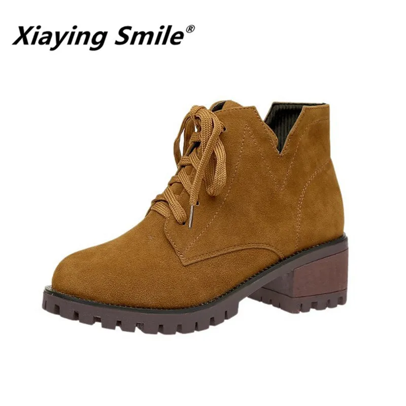 Xiaying Smile New Arrive Women Ankle Boots Rome Style Fashion Casual England Women Shoes Female Classica Black Lace-Up Rubber
Xiaying Smile New Arrive Women Ankle Boots Rome Style Fashion Casual England Women Shoes Female Classica Black Lace-Up Rubber