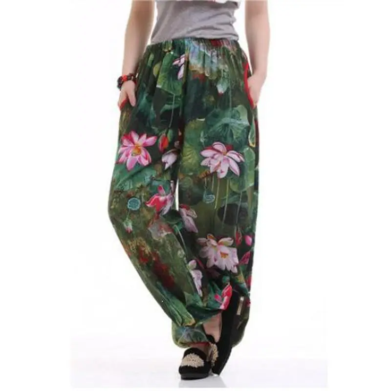 Women national trend plus size cotton with linen pants quilt cover flower pants fluid wide leg bloomers trousers AE1287
Women national trend plus size cotton with linen pants quilt cover flower pants fluid wide leg bloomers trousers AE1287