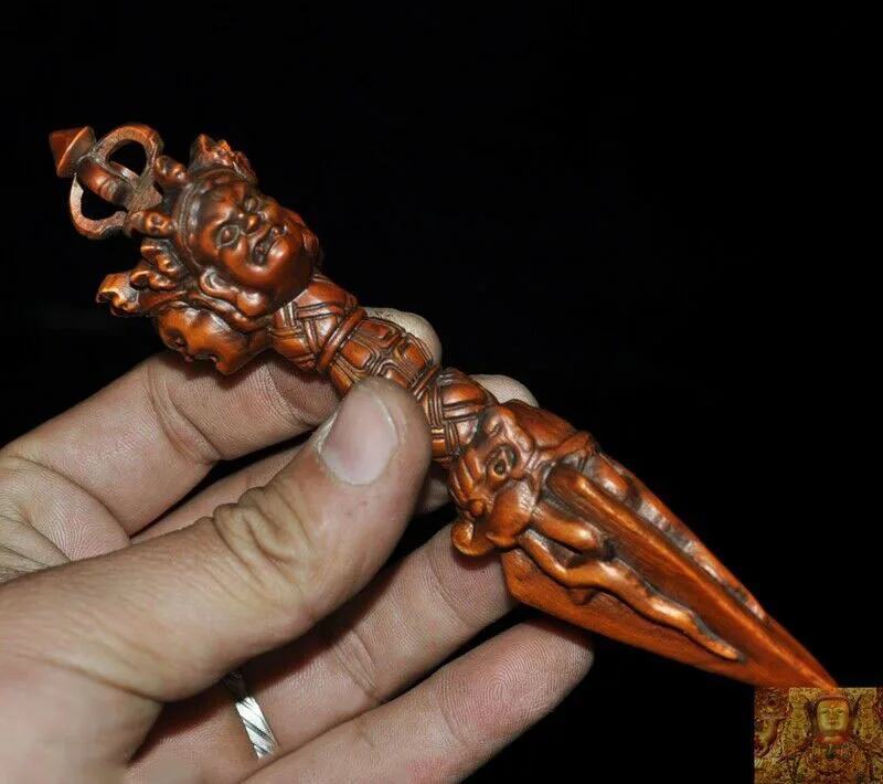 wedding decoration 6"Tibet Buddhism Boxwood Wood carved Mahakala Vajra Phurba Dagger equipment Faqi
wedding decoration 6"Tibet Buddhism Boxwood Wood carved Mahakala Vajra Phurba Dagger equipment Faqi