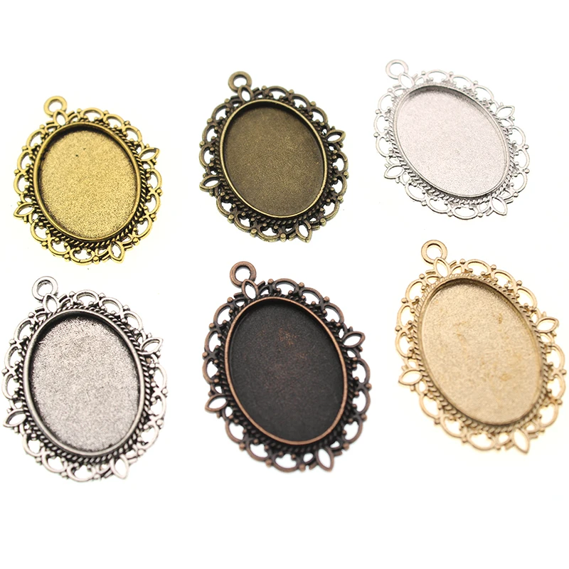 10pcs Silver Gold Color Necklace Pendant Setting fits 18x25mm Glass Cabochon Blank Base Supplies for DIY Jewelry Making Z1153
10pcs Silver Gold Color Necklace Pendant Setting fits 18x25mm Glass Cabochon Blank Base Supplies for DIY Jewelry Making Z1153