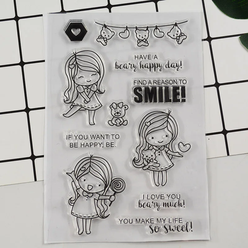 Happy girl Clear Stamp for Scrapbooking Transparent Silicone Rubber DIY Photo Album Decor
Happy girl Clear Stamp for Scrapbooking Transparent Silicone Rubber DIY Photo Album Decor