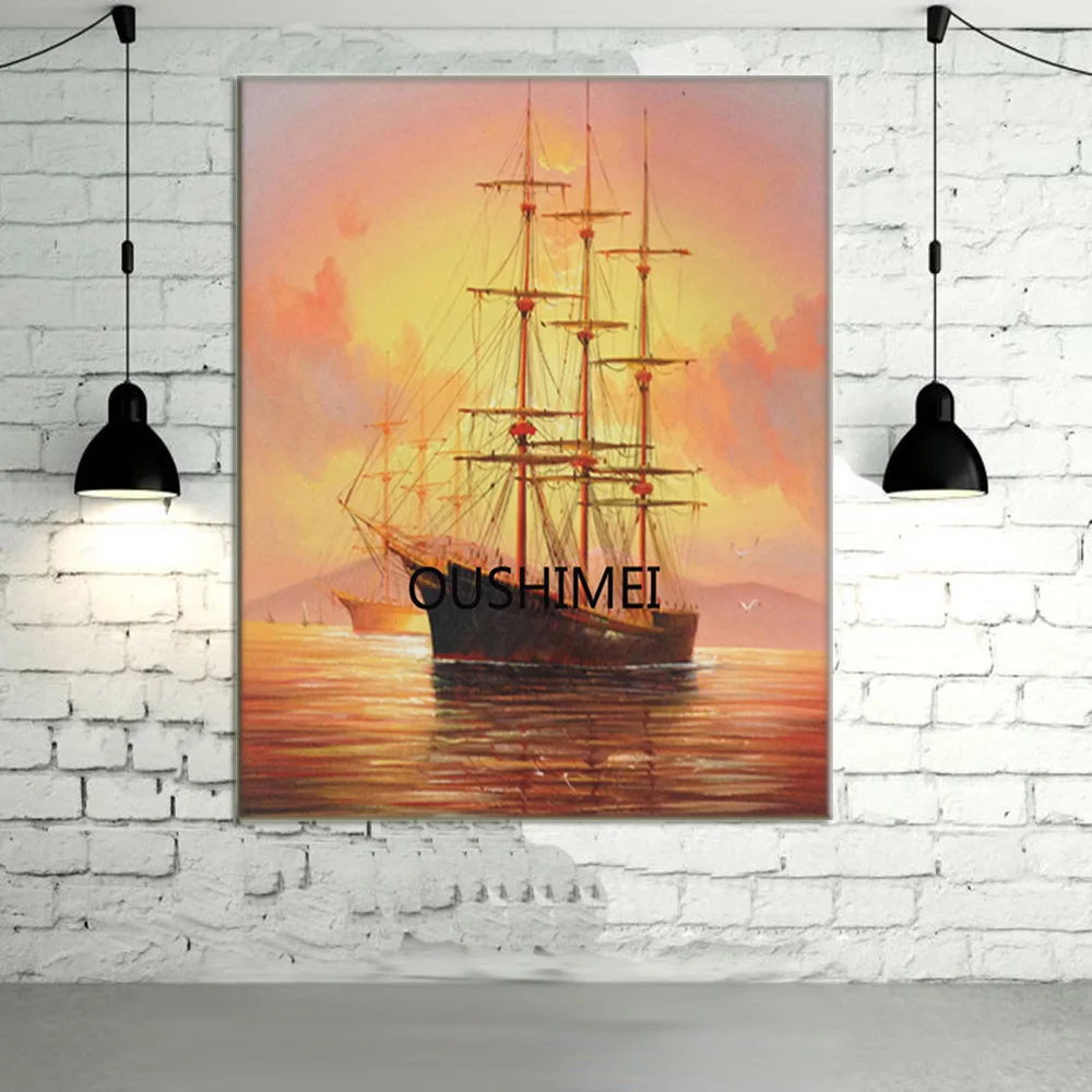 Handmade Seascape Modern Picture on Canvas Wall Art Scenery Warship Painting For Living Room Decor Sunrise Oil Painting
Handmade Seascape Modern Picture on Canvas Wall Art Scenery Warship Painting For Living Room Decor Sunrise Oil Painting