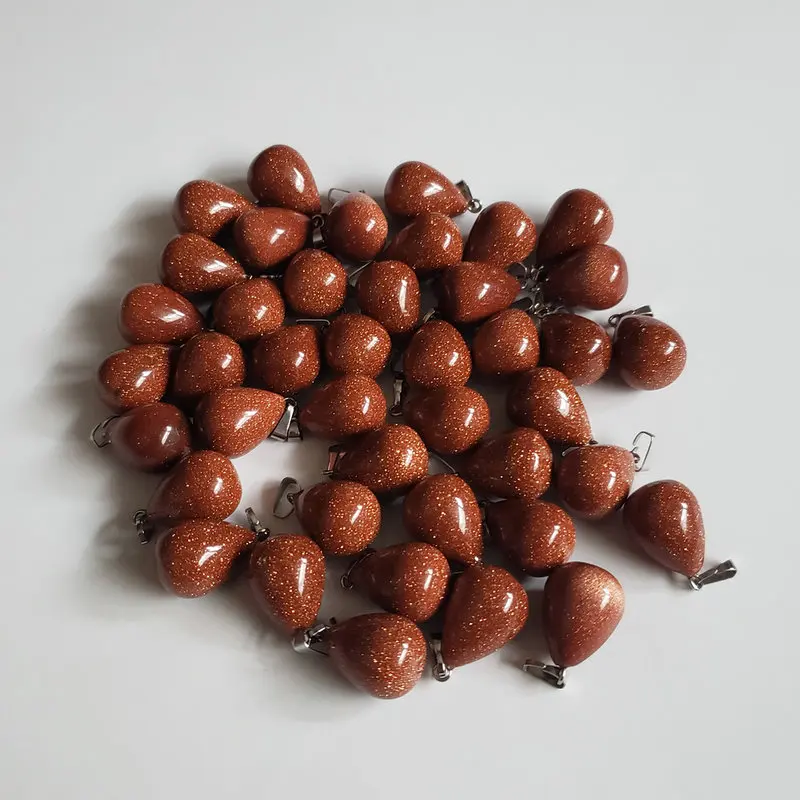 Wholesale 50pcs/lot good quality gold sand stones water drop Charms Pendants for men and women jewelry marking 
Wholesale 50pcs/lot good quality gold sand stones water drop Charms Pendants for men and women jewelry marking