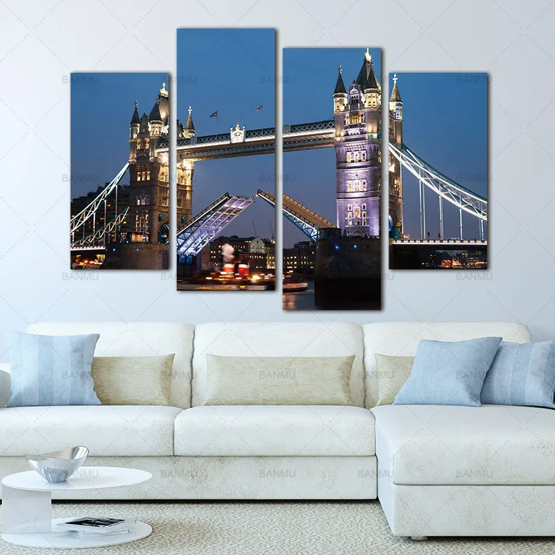 Canvas Photo Prints 4 Panels London Bridge Wall Decorations for Living Room Home Office Artwork Giclee Paintings no frame
Canvas Photo Prints 4 Panels London Bridge Wall Decorations for Living Room Home Office Artwork Giclee Paintings no frame