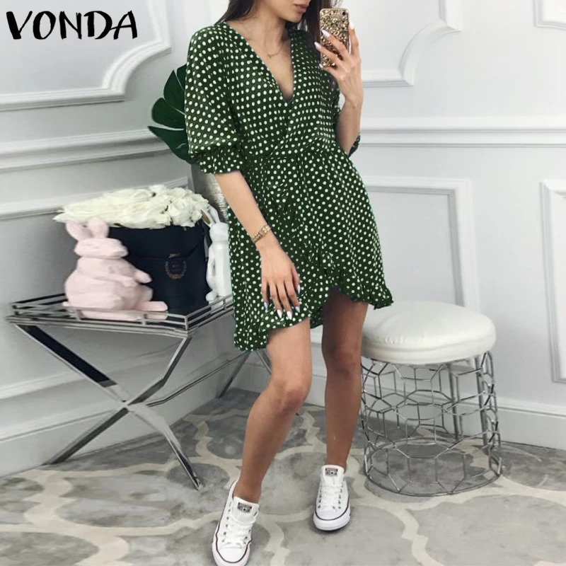 VONDA Women Polka Dot Print Mini Dress 2019 Summer Pregnant Ruffles Beach Sexy V Neck Half Sleeve Plus Size Maternity Vestidos
VONDA Women Polka Dot Print Mini Dress 2019 Summer Pregnant Ruffles Beach Sexy V Neck Half Sleeve Plus Size Maternity Vestidos