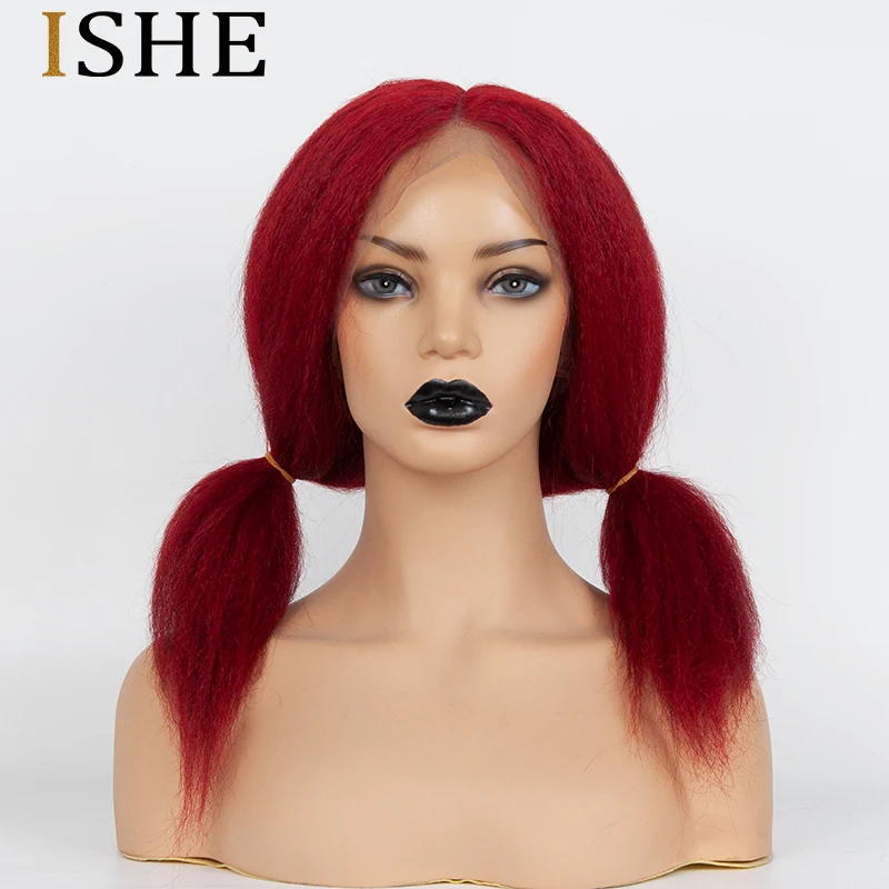 Red Color Full Lace Human Hair Wigs Kinky Straight Pre Plucked With Baby Hair Glueless 13x6 Front Lace Wigs For Black Women Remy
Red Color Full Lace Human Hair Wigs Kinky Straight Pre Plucked With Baby Hair Glueless 13x6 Front Lace Wigs For Black Women Remy