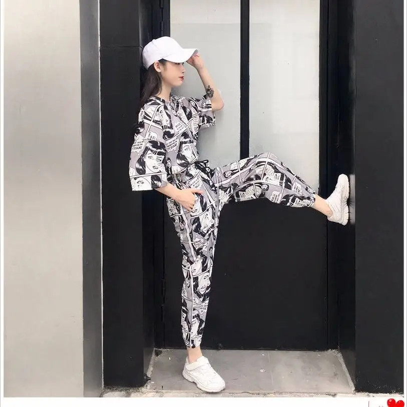 Summer Women ladies Amine T Shirt Short Sleeve Cartoon Print T Shirt Sets Pullover fleece Harajuku Tracksuits Tee Shirts Women
Summer Women ladies Amine T Shirt Short Sleeve Cartoon Print T Shirt Sets Pullover fleece Harajuku Tracksuits Tee Shirts Women
