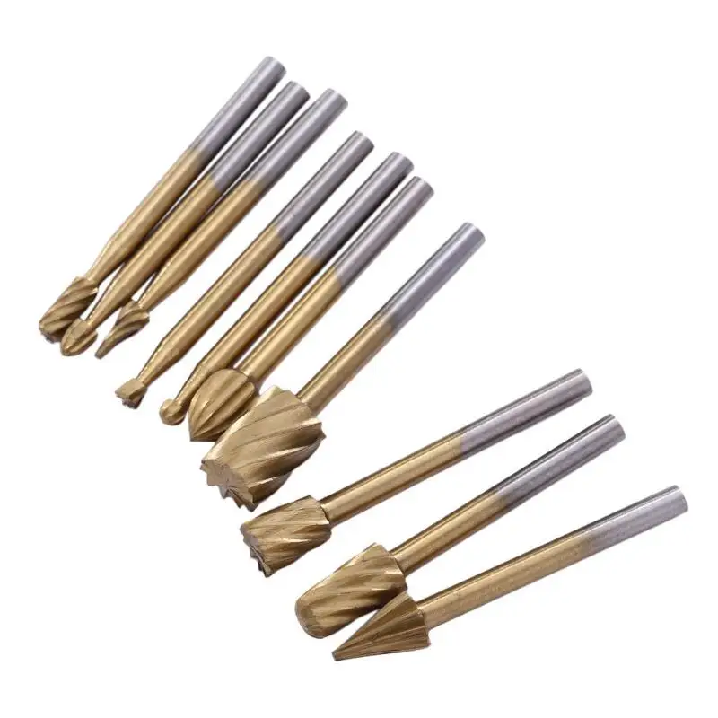 10pcs/Set Cutter HSS Titanium Dremel Routing Rotary Milling Cutter Tool Grinding Bits Burr for Dremel Engraving Wood Rotary Tool
10pcs/Set Cutter HSS Titanium Dremel Routing Rotary Milling Cutter Tool Grinding Bits Burr for Dremel Engraving Wood Rotary Tool