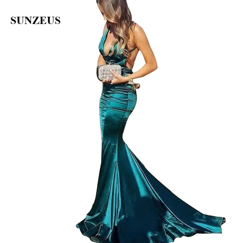 Simple Satin Prom Dress Sexy Backless V-neck Spaghetti Straps Party Gowns Mermaid Long vestido de noiva
Simple Satin Prom Dress Sexy Backless V-neck Spaghetti Straps Party Gowns Mermaid Long vestido de noiva