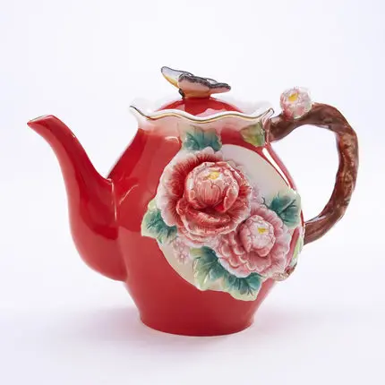 Чайный набор чайник бабочка чашка с блюдцем керамических чашек комбинированный