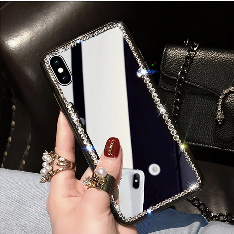 Net Hot New Mirror Rhinestone Makeup Female Case For iPhone 7 8 Plus 6 Plus 12 Mini case 11 12 13 Pro Max X XR Xs Max Soft Shell
Net Hot New Mirror Rhinestone Makeup Female Case For iPhone 7 8 Plus 6 Plus 12 Mini case 11 12 13 Pro Max X XR Xs Max Soft Shell