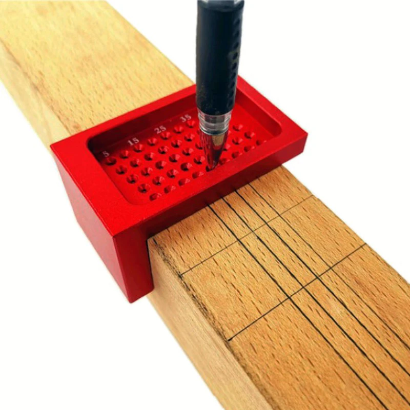 

50mm T-type Measuring Tool Scriber Mark Woodworking Hole Positioning Crossed Gauge Aluminum Alloy Ruler