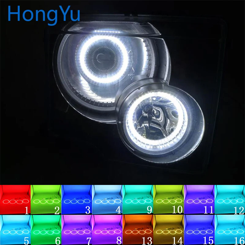 Многоцветный RGB LED Angel Eyes Halo Ring Eye RF пульт дистанционного управления для Land Rover