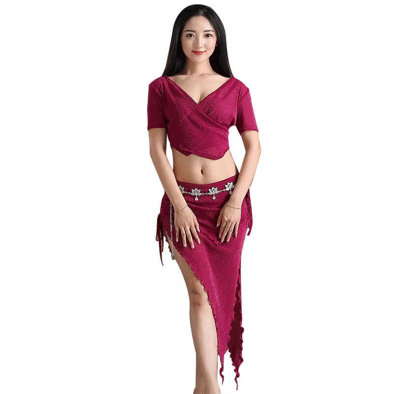 Sexy Deep V Neck Belly Dance Women'S Costumes Tops Skirt 2 Pieces Set Training Suit For Belly Dancing Oriental Clothes DL2236
Sexy Deep V Neck Belly Dance Women'S Costumes Tops Skirt 2 Pieces Set Training Suit For Belly Dancing Oriental Clothes DL2236