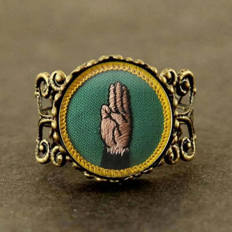 2017 Dome Girl Scout Vintage Languages Cadette Merit Badge, photo glass cabochon ring
2017 Dome Girl Scout Vintage Languages Cadette Merit Badge, photo glass cabochon ring