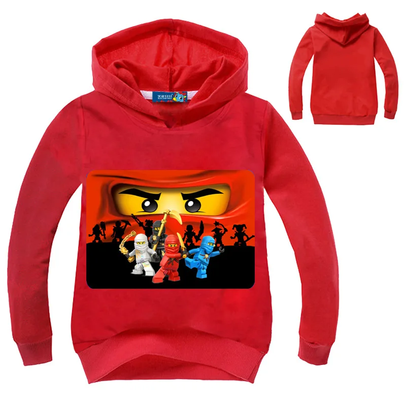 Новинка толстовка с капюшоном для мальчиков футболки малышей Ninjago одежда