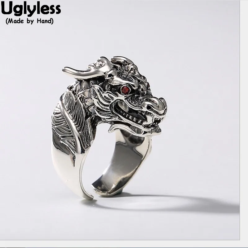 Uglyless 100% Real Solid 925 Sterling Silver Handmade Dragon Finger Rings Men Thai Silver Rock Open Ring Hip Hop Fine Jewelry
Uglyless 100% Real Solid 925 Sterling Silver Handmade Dragon Finger Rings Men Thai Silver Rock Open Ring Hip Hop Fine Jewelry