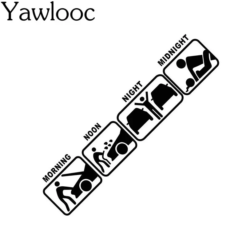 1 pc/lot 30*6cm Funny Car Stickers Morning Noon Night Midnight Warning Car Window Tail Whole Body Decals Car Styling
1 pc/lot 30*6cm Funny Car Stickers Morning Noon Night Midnight Warning Car Window Tail Whole Body Decals Car Styling