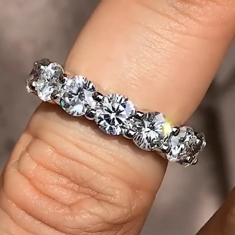 choucong Eternity Promise Finger Ring 925 sterling Silver 4mm AAAAA Sona cz Engagement Band Rings For Women Wedding Jewelry Gift
choucong Eternity Promise Finger Ring 925 sterling Silver 4mm AAAAA Sona cz Engagement Band Rings For Women Wedding Jewelry Gift
