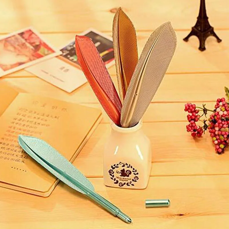 20pcs/lot Hot Sale Creative Feather Shape Ballpoint Pen High Quality Plastic Writing Children Gift Pens Stationery Papelaria
20pcs/lot Hot Sale Creative Feather Shape Ballpoint Pen High Quality Plastic Writing Children Gift Pens Stationery Papelaria