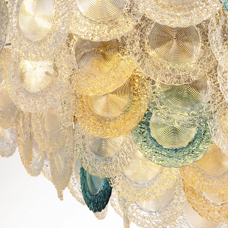 New glass chandelier for living room lights, light luxury modern color decorative lights
New glass chandelier for living room lights, light luxury modern color decorative lights