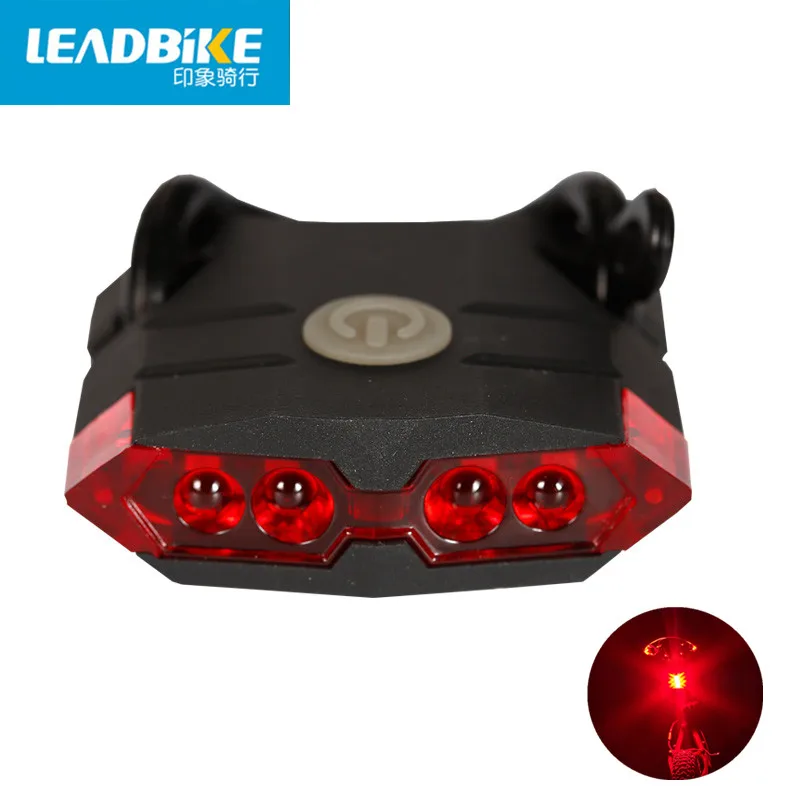 Leadbike Новый велосипедный задний светильник USB Перезаряжаемый ABS 4 светодиодный