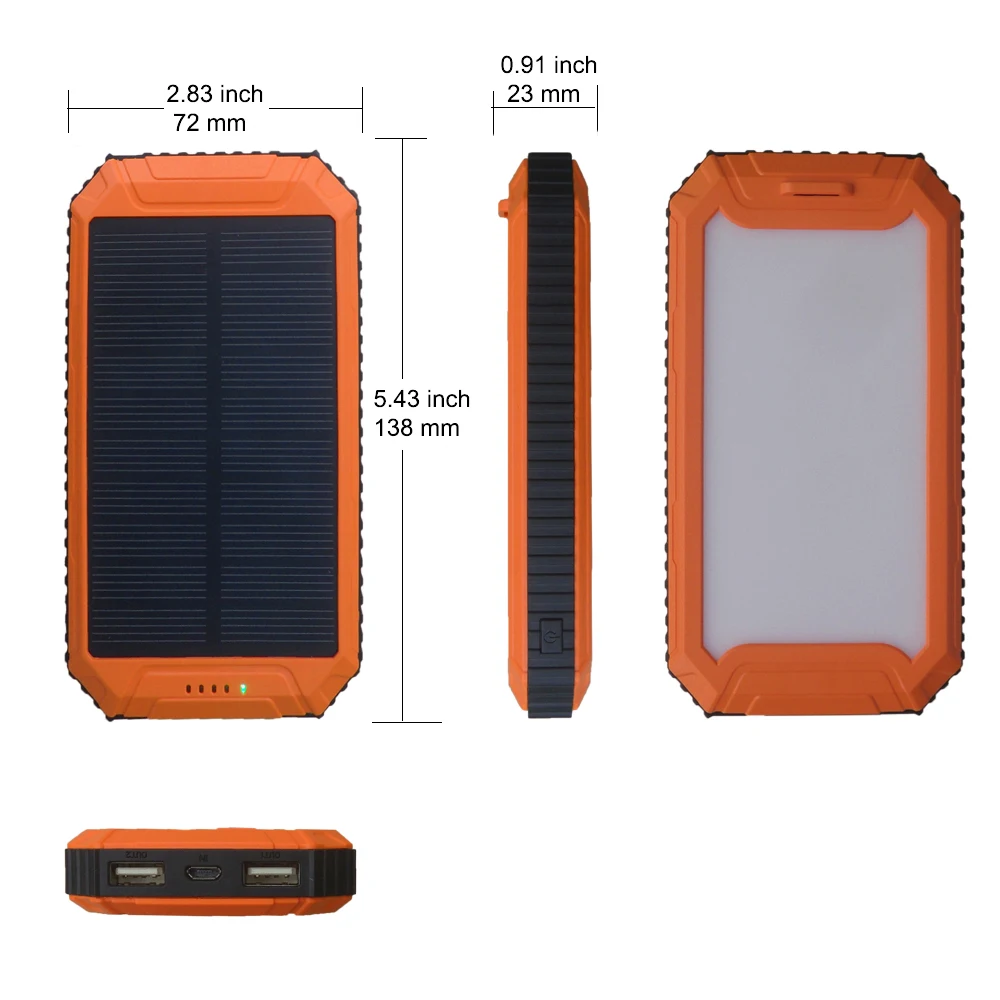 PowerGreen солнечное зарядное устройство двойной выход Внешняя батарея резервного