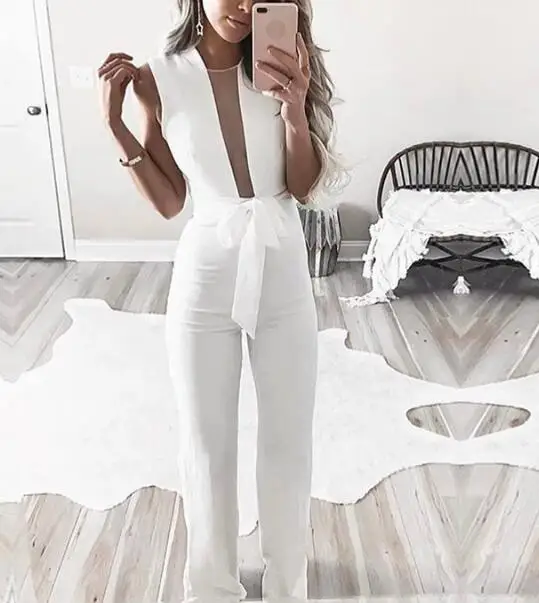2019 Summer Fashion Formal Sexy Women Ladies Jumpsuit Sleeveless V-Neck High Waist Striped Slim Jumpsuit
2019 Summer Fashion Formal Sexy Women Ladies Jumpsuit Sleeveless V-Neck High Waist Striped Slim Jumpsuit