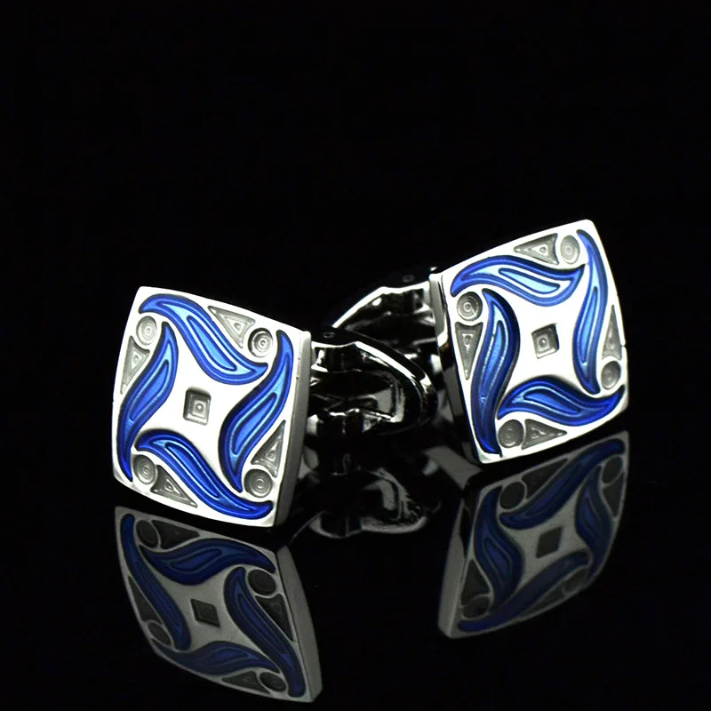 JHSL Brand Unique Fashion Jewelry Silver Color Copper Metal Men Square Shirts Blue Enamel Cufflinks Father Gift
JHSL Brand Unique Fashion Jewelry Silver Color Copper Metal Men Square Shirts Blue Enamel Cufflinks Father Gift