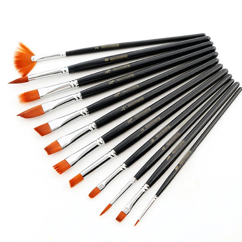 12pcs/Set Painting Brushes Nylon Hair Wooden Handle Artist Drawing Brush Difformity Drawing Pen for Watercolor Oil Painting
12pcs/Set Painting Brushes Nylon Hair Wooden Handle Artist Drawing Brush Difformity Drawing Pen for Watercolor Oil Painting