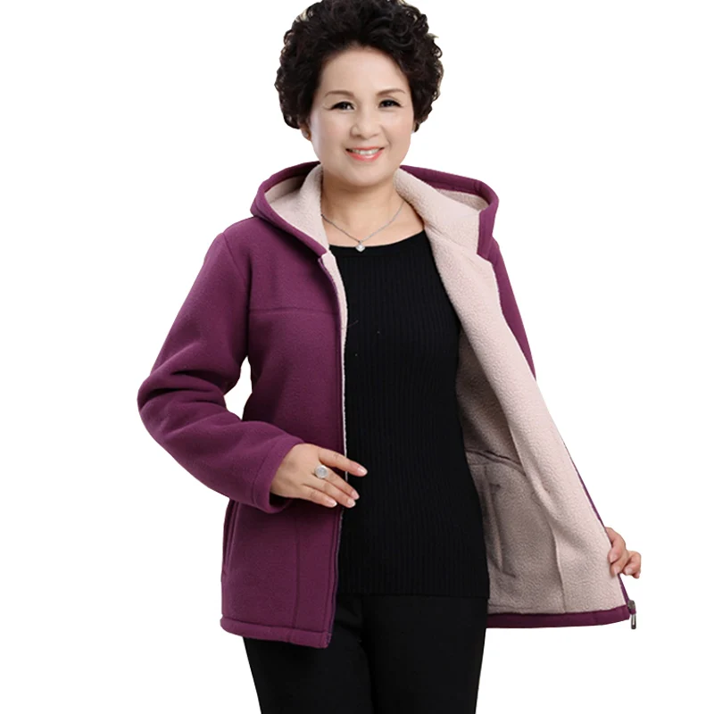 2019 New Middle-aged Fleece Coat Plus size Slim 5XL Hooded Women Jacket Solid color Warm Casual Short Jackets Winter Outerwear
2019 New Middle-aged Fleece Coat Plus size Slim 5XL Hooded Women Jacket Solid color Warm Casual Short Jackets Winter Outerwear