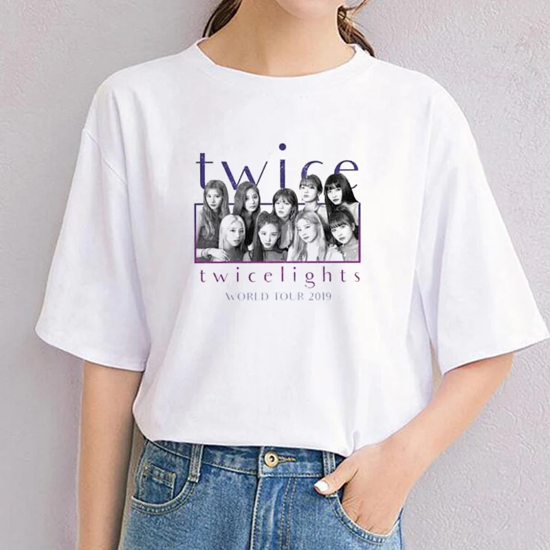 Женская футболка Twicelights модная в Корейском стиле для концертов 2 шт. модель XXXL