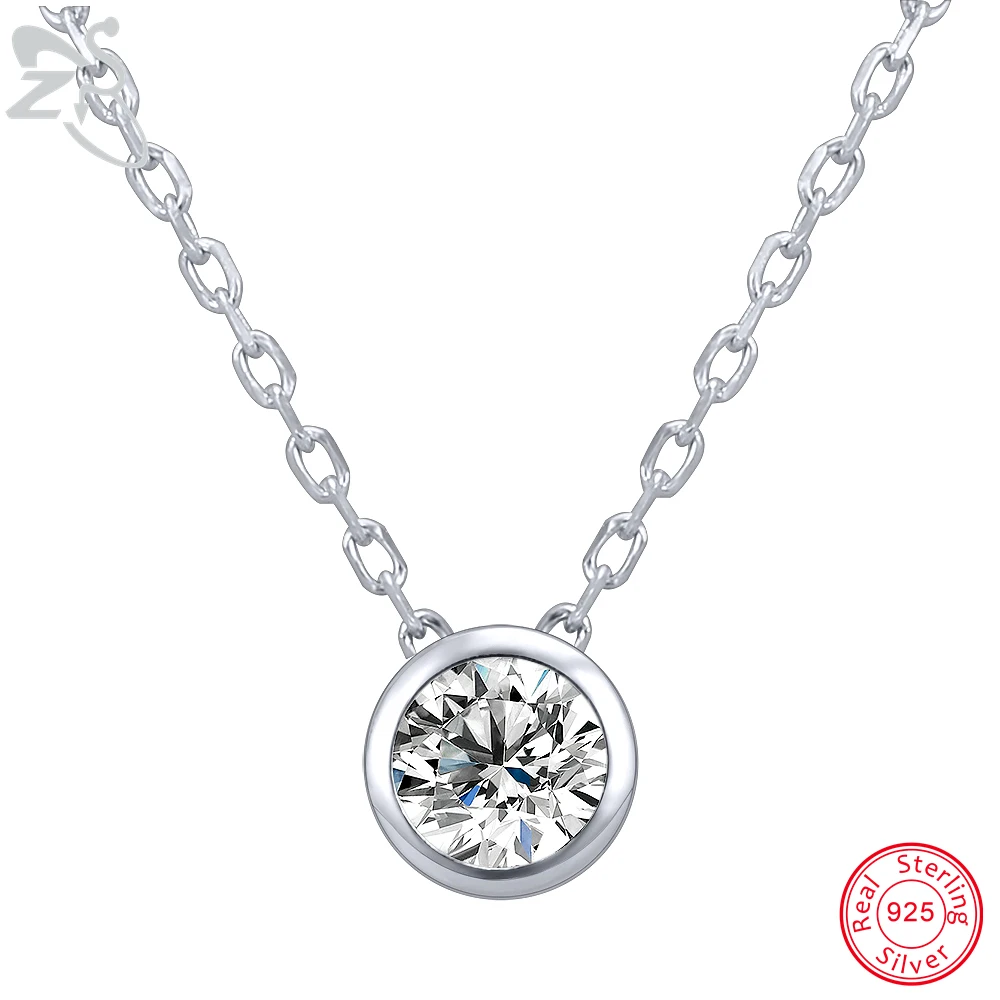ZS Shiny Zircon Necklace Real 925 Sterling Silver Chain Simple Crystal Choker Necklace For Women Girls Pendant Necklace Jewelry
ZS Shiny Zircon Necklace Real 925 Sterling Silver Chain Simple Crystal Choker Necklace For Women Girls Pendant Necklace Jewelry