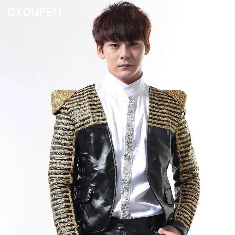 Personality shrug embroidered jacket black red white performance coat nightclub male singer bar rock punk costume costume
Personality shrug embroidered jacket black red white performance coat nightclub male singer bar rock punk costume costume